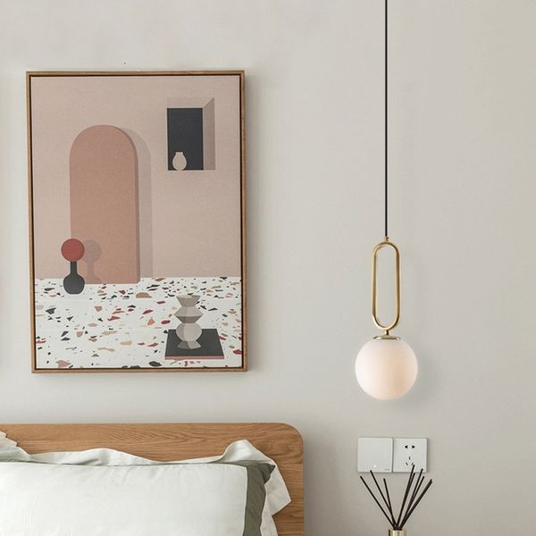 

2021 new japanese indoor pendant lights glass luminaria decoration modern brass led hanging for bedroom kitchen e27 bulb amber gray lpmn