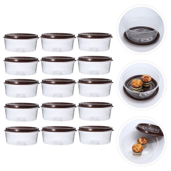 

25 pcs transparent cake pastries box 8-inch muffin holders plastic cupcake boxes