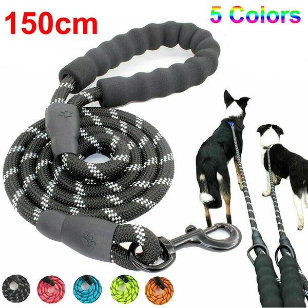 

dog collars & leashes 150cm leash reflective durable nylon rope pet good quality for large middle small cats outdoor products 5 colors