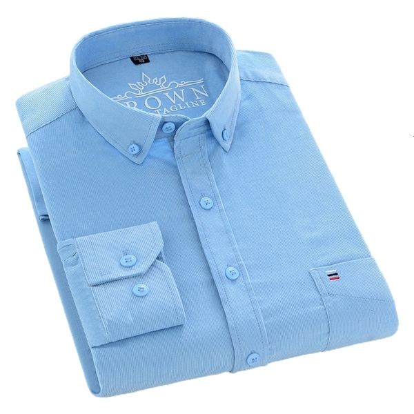 

2021 new brand 7xl autumn winter warm quality 100%cotton corduroy long sleeved button collar smart casual shirts men comfortable ugjh c0s5, White;black