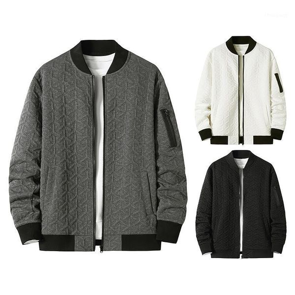 

men's jackets spring autumn coat silk-cotton checkered utility jacket bomber, Black;brown