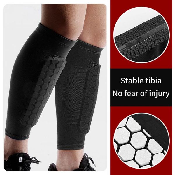 

elbow & knee pads outdoor sports football basketball soccer shin guard calf compression sleeve foot protective gear shield sleeves, Black;gray