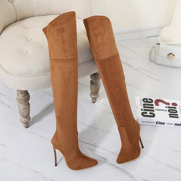 

boots force overknee woman fine heel will season high elastic boot code, Black