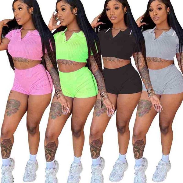 

women tracksuits fashion solid color v neck short sleeve high waist shorts two piece set outfits jogging suit plus size, Gray