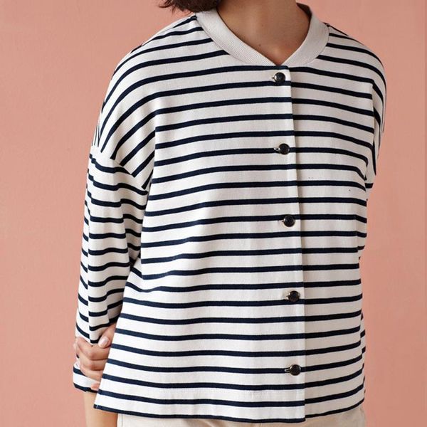 

women's jackets women jacket 2021 spring black white striped coat, Black;brown