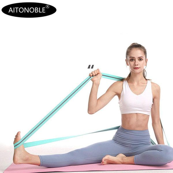

aitonoble yoga pilates stretch resistance band exercise fitness band training elastic exercise fitness 200cm with latex threads