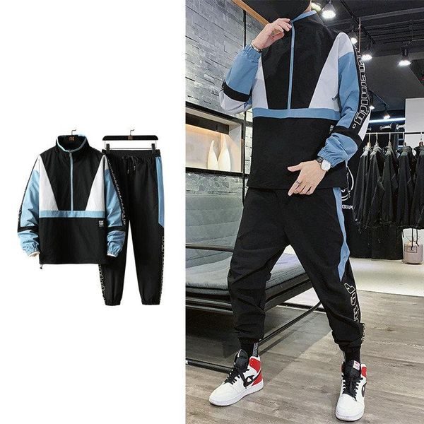 

men's tracksuits 2021 spring autumn sportswear 2 pieces sets pullover suit jacket+pant sweatsuit male clothing tracksuit men, Gray