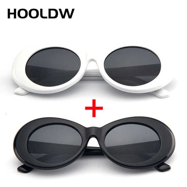 

sun glasses 2pcs/lot clout goggle kurt cobain glasses men women vintage oval round glasses fashion ladies uv400 eyewear gafas de sol, White;black
