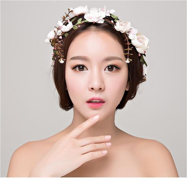 

women wedding flower wreath bridal hair headdress flower crown kids party garland hair accessories adjustable party jllmsb