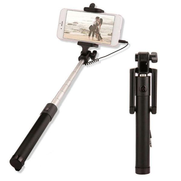 

selfie monopods stick cable remote control self-portrait monopod extendable handheld sticks