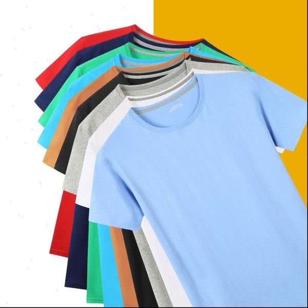 

women t shirts lady 100% cotton summer short female basic solid tshirts men plain logo o neck plus size tee, White