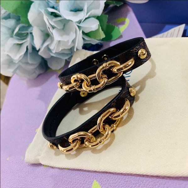 

lady women leather charm bracelet print letter pattern gold-colour leathers twist the chain bracelets bangle, Golden;silver