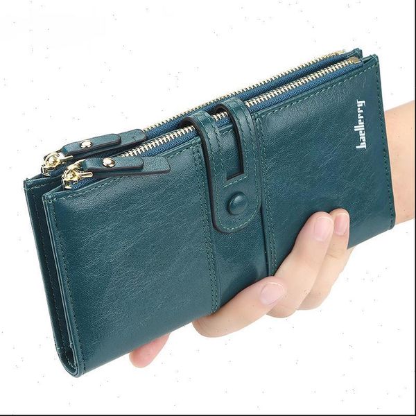 

women wallets long leather credit card holder female purse zipper wallet phone pockets clutch carteras mujer billetera, Red;black