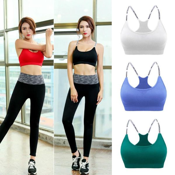 

bras women's high impact wireless sport bra padded cup shockproof active wirefemale comfort tank top, Red;black