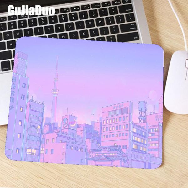 

mouse pads & wrist rests gujiaduo city night view lapkeyboard carpet mats gaming accessories pink pc gamer desksmall pad drop desk