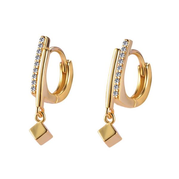

dangle & chandelier fashion bohemian gold color small square drop earring mascot ornaments for women accessories wholesale, Silver