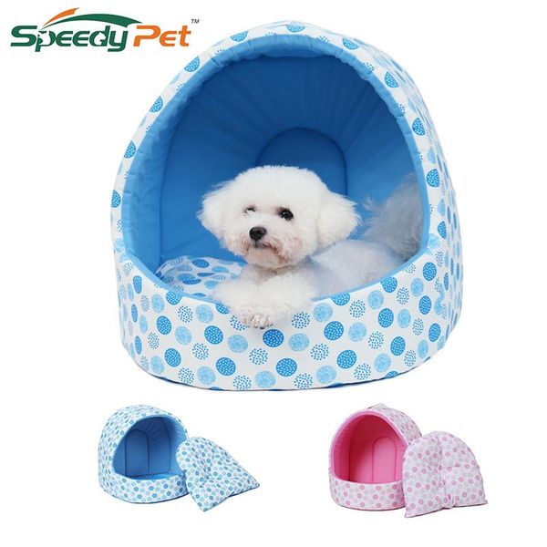 

new colorful dots patterns striped cute pet fleece bed puppy small medium dog cat sleeping igloo house non-slip warm dog cat bed
