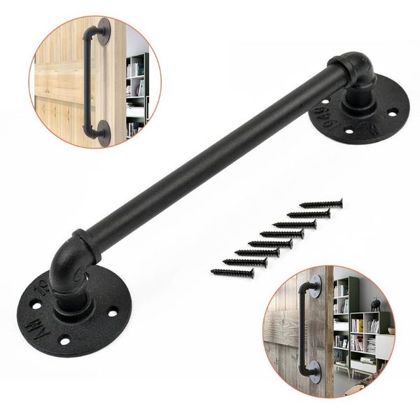 

handles & pulls 1pc sliding barn door pull flush handle gate hardware set iron matte black for wood garden