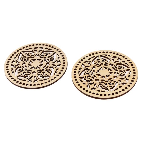 

wood craft carving discs round blank laser cut diy knitting crochet basket weaving bag bottom base shaper craft