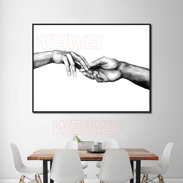

paintings figure poster stick painting holding hands home decoration can be customized for bedroom and living room