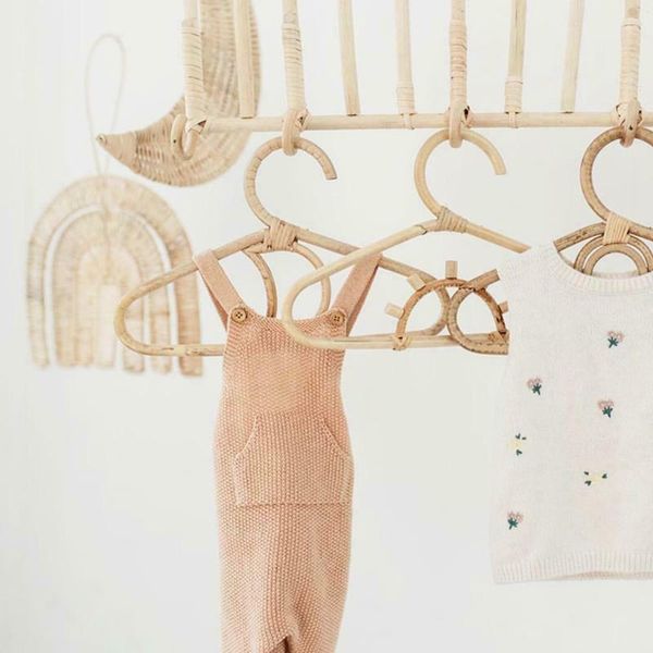 

hangers & racks rattan wall hooks sun moon sunflower rainbow kids garments organizer rack cloth hat hanging hook set of 4