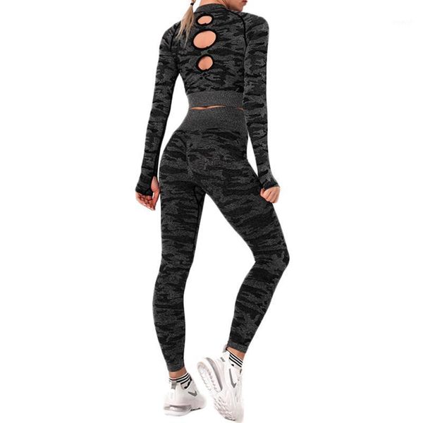 

yoga outfits custom logo wholesale women solid color blank long sleeve gym apparel fitness wear seamless set manufacturer1, White;red