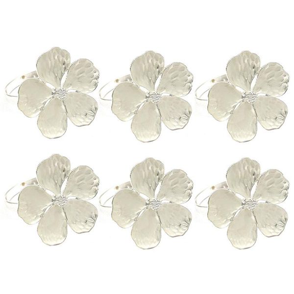 

napkin rings 6 pcs flower rings, holiday ring for wedding party holder dining tables setting decor and daily use