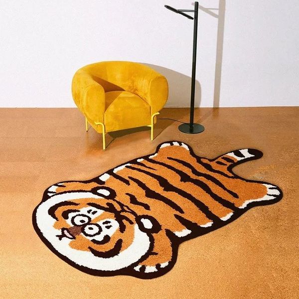 

carpets bathroom door entrance mat cartoon tiger bath rug non-slip toilet absorbent anti-slip doormat carpet