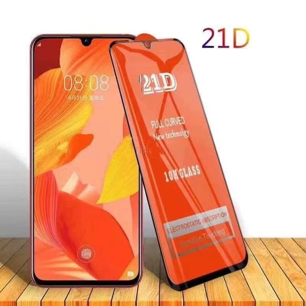 21D Handy-Displayschutzfolie aus gehärtetem Glas, vollständig gebogen, für TECNO Smart 5 CE9 Pop 3 4 Spark 6 Air LC7 LC8 POP4PLUS Camon 15 16 17 Premier KA6 KB6 SPARK PRO K8 B2 CX W5