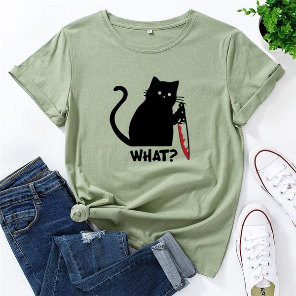 

women's t-shirt s-5xl women plus size tshirt 100%cotton lovely cat print shirts clothing o neck short sleeve tees kawaii oversized, White