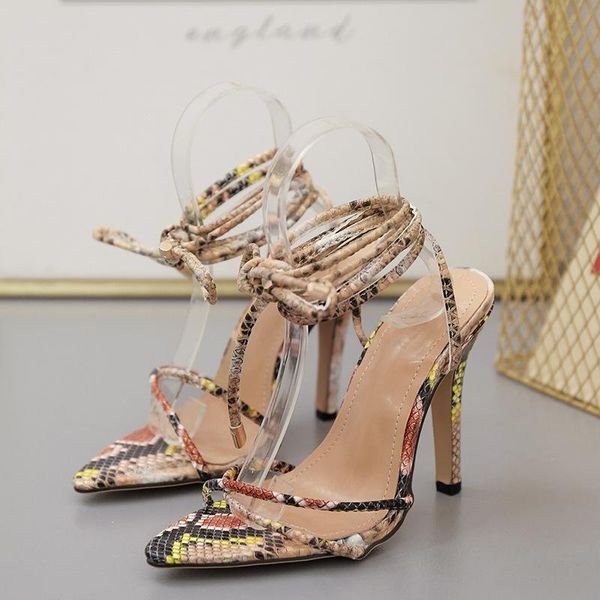 

2021 sandals ladies shoes summer women's heels suit female beige snakeskin new comfort girls high stiletto black elastic