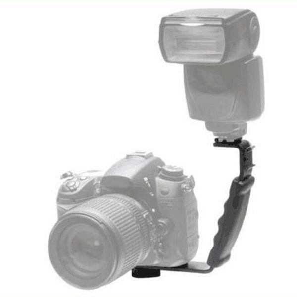 

lighting & studio accessories l-shaped angle 2 shoe flash bracket dv tray dual for dslr camera