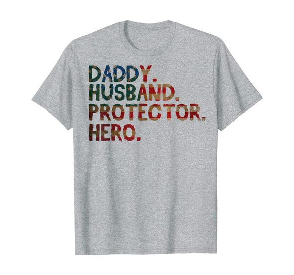 

4th of july father's day gift - daddy husband protector hero t-shirt, White;black
