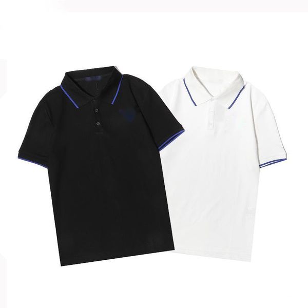 

2071 summer couples clothes men women golf sportwear polo shirt short sleeve casual loose pullovers printing stand collar t-shirt tees, White;black