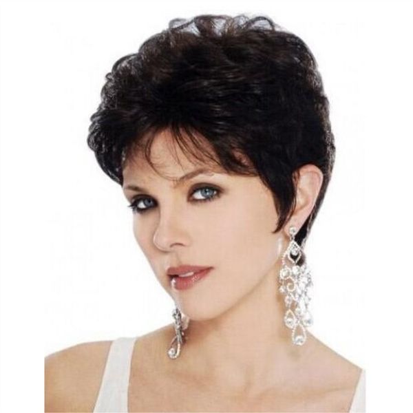 

short synthetic wig simulation human hair wigs hairpieces for black and white women in 3 colors 288b#