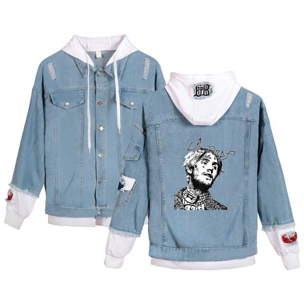 

women's jackets lil peep women denim jacket girls casual ripped hole jeans coat female plus size hooded outerwear spring autumn, Black;brown