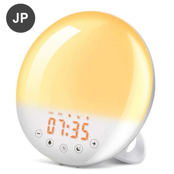 

desk & table clocks smart sunrise wake-up light led alarm clock wi-fi 7 colors fm radio digital changing atmosphere