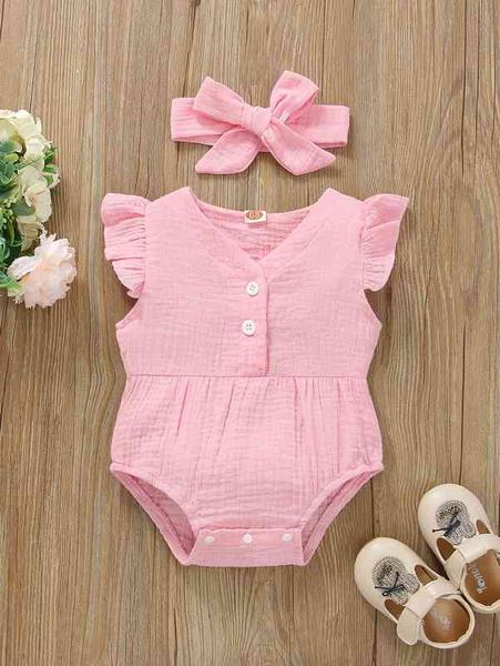 

baby ruffle trim bodysuit with headband she, Blue