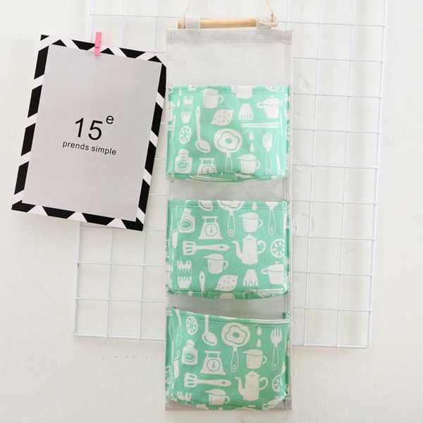 

storage bags 3 grids wall hanging bag organizer creative household products