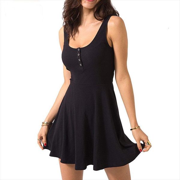 

black summer clothes bandage women dress bodycon mini tank high waist slim solid fit flare skater casual, Black;gray