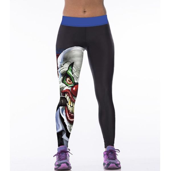 

women's leggings womens angle skull digital printed high waist spandex body building wear, Black