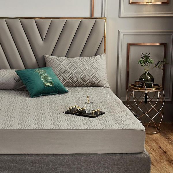 

sheets & sets 100% cotton quilted mattress cover adjustable elastic belt fitted sheet soft machine washable king full size bedding