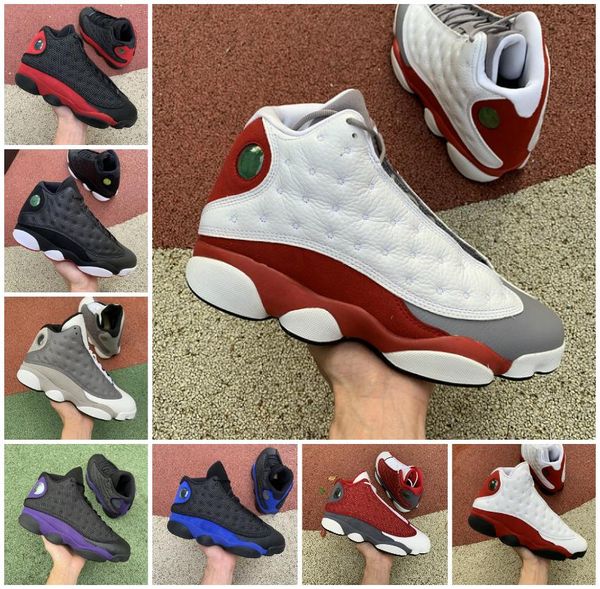 

mens 13 og basketball shoes jumpman 13s gym red flint grey starfish white lucky green court purple men he got game bred chicago playground d, Black