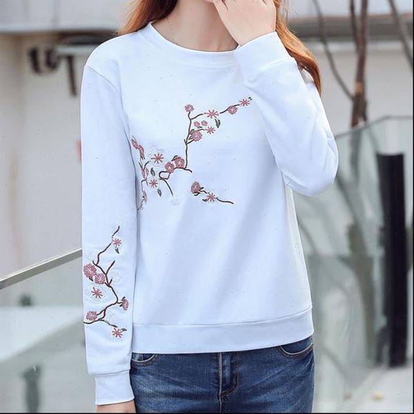 

shintimes chemise femme embroidery blouse long sleeve shirt women blouses blusas mujer de moda ladies blusa plus size, White