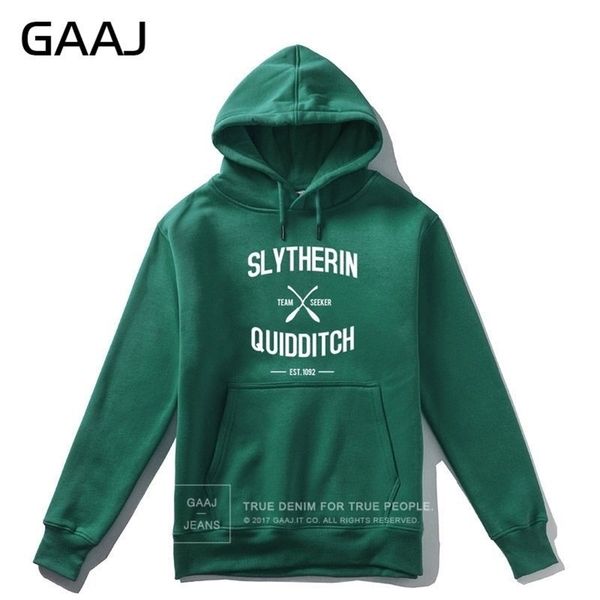 

gaaj "slytherin quidditch team" print letter men hoodie women casual streetwear hoodies coats casual homme new jacket 201127, Black