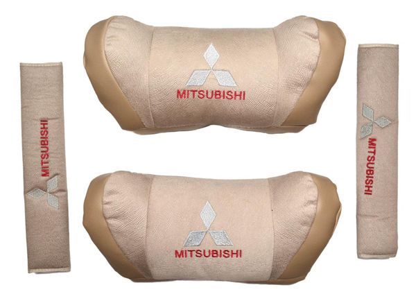 

seat cushions mitsubishi beige and black neck pillow set