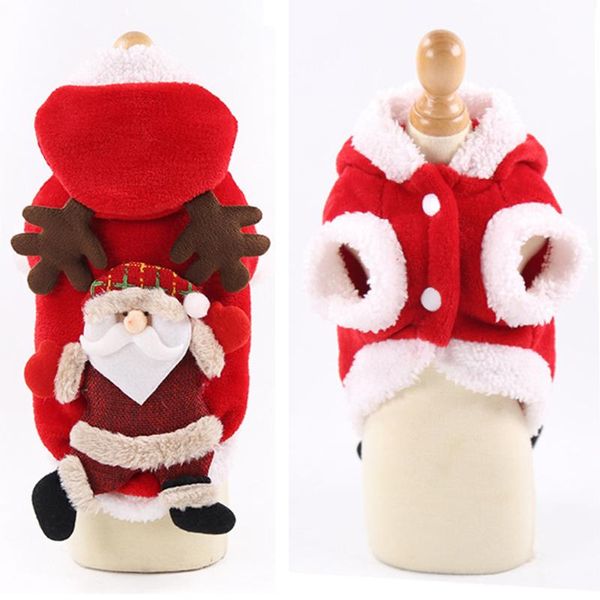 

dog apparel christmas pet winter autumn warm clothes coat puppy funny hoodie dress up costume for cat