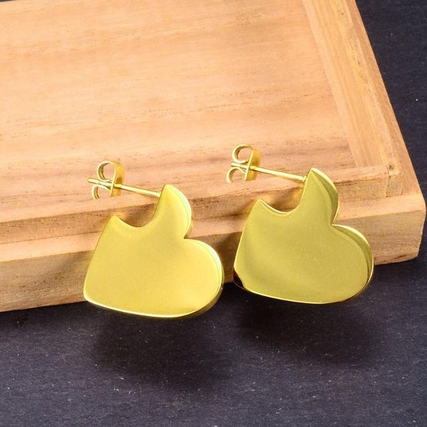 

stud stainless steel heart earring fashion jewelry, Golden;silver