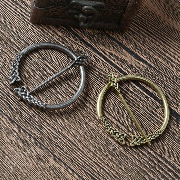 

pins, brooches vintage alloy jewellery metal round enamel brooch penannular shoulder shawl scarf clasp cloak pin jewelry badge, Gray