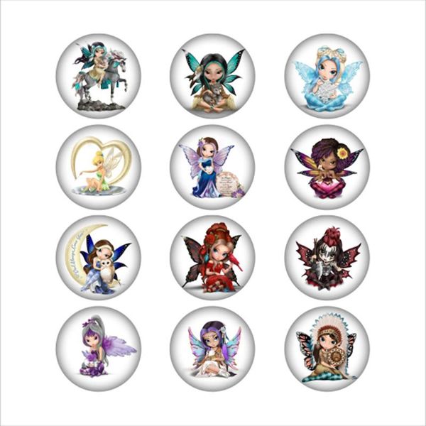 

charm bracelets elf cartoon girl halloween glass perfume aroma locket po cabochons da1060 phone holder, Golden;silver